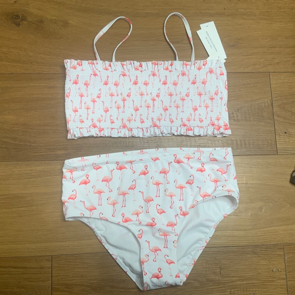 NWT Janie and Jack Flamingo Two Piece Swimsuit Size 16 - Picture 1 of 11